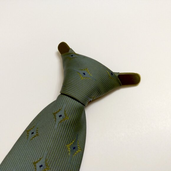 Vintage Green Clip On NeckTie Gino Fellini Struser MCM 60s 70s Retro Tie - Picture 5 of 9